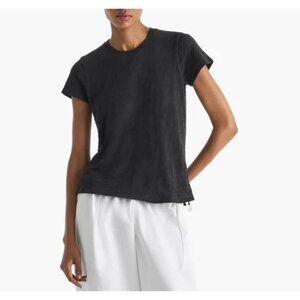 ATM ANTHONY THOMAS MELILLO slub jersey schoolboy crew neck tee in black size L